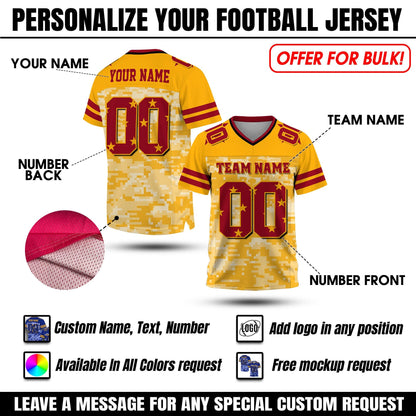 Custom Adult Kids Football Jersey Shirt with Personalized Team Name Number, Custom Football Shirt Gift for Sport Fan Uniform Game Day Outfit