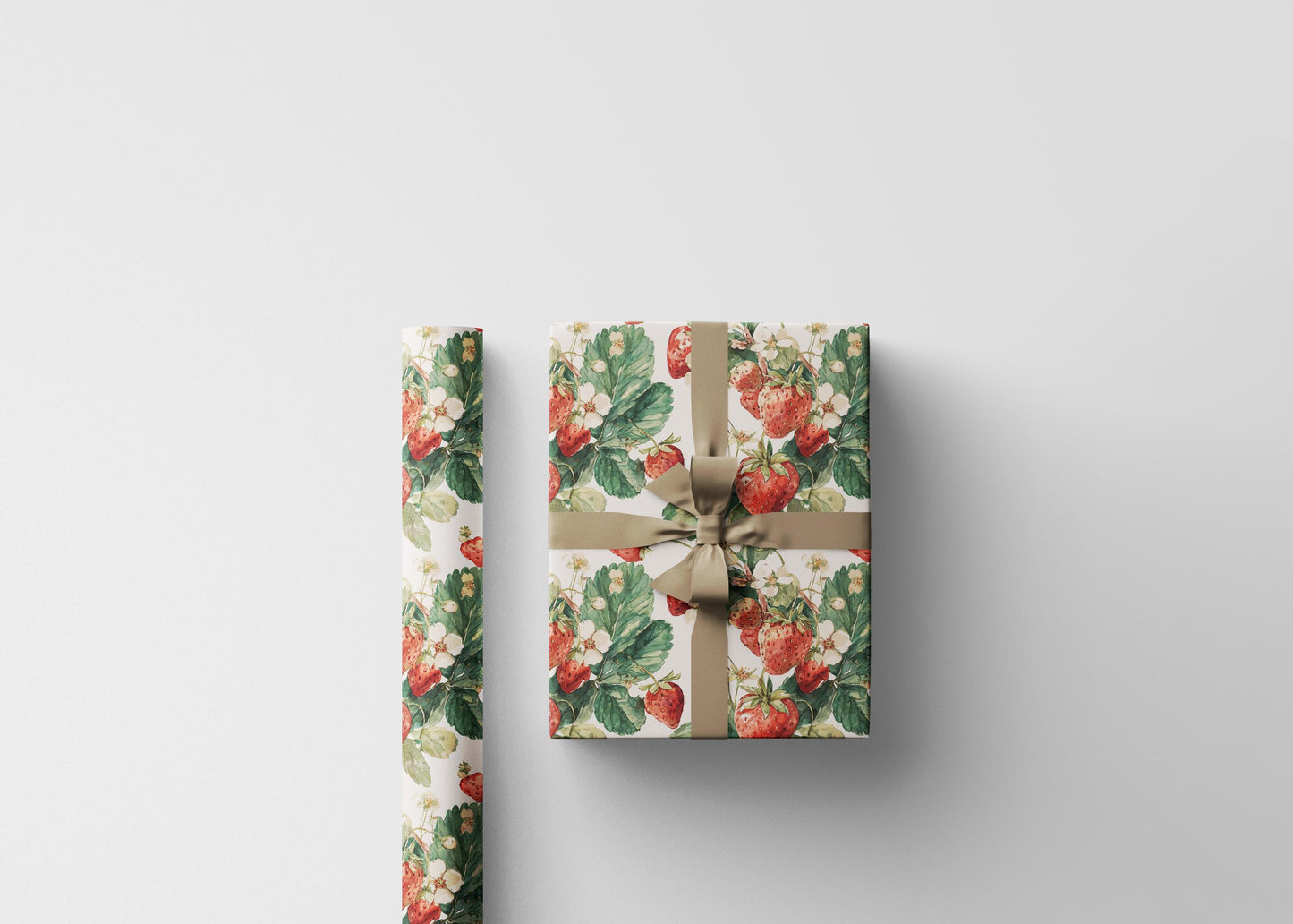 Strawberry Wrapping Paper for Baby Girl Shower Gifts | Sweet Berry Gift Wrap Sheets for Moms | Cute Party Packaging