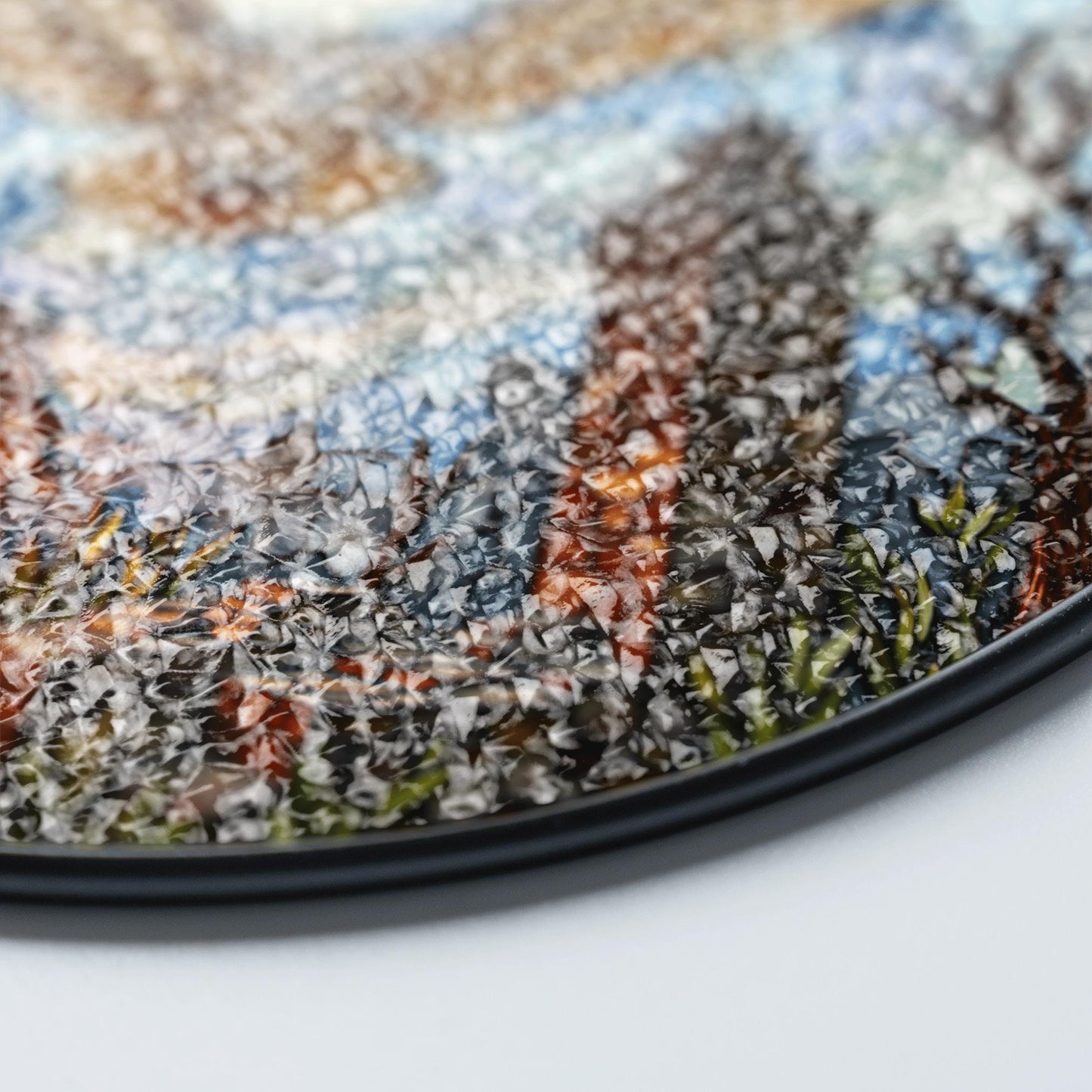 Full moon owl ruins stained glass suncatcher gothic window decor Halloween gift