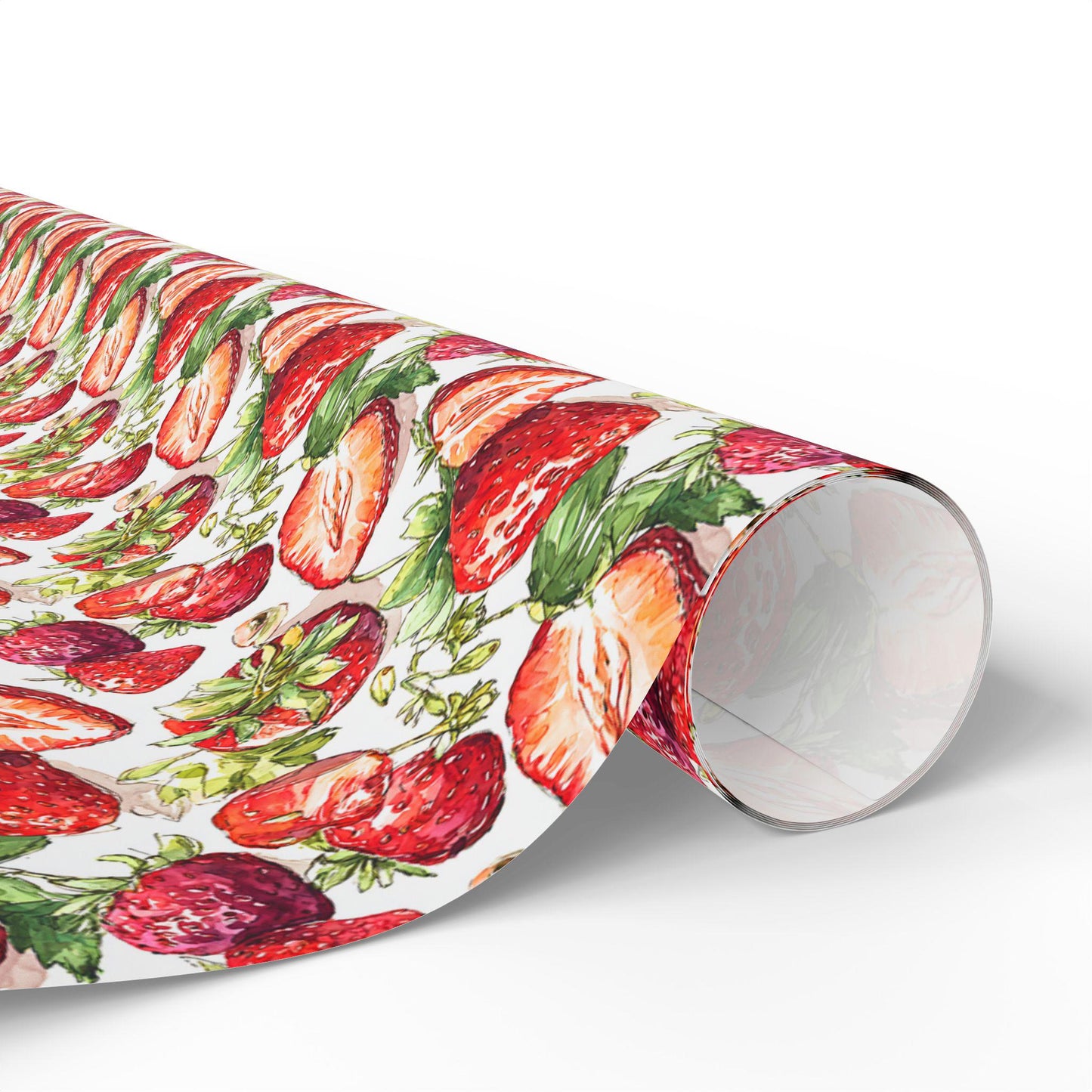 Strawberry Wrapping Paper for Picnic Themed Party Gifts | Pink Fruit Gift Wrap for Summer Birthdays or Showers
