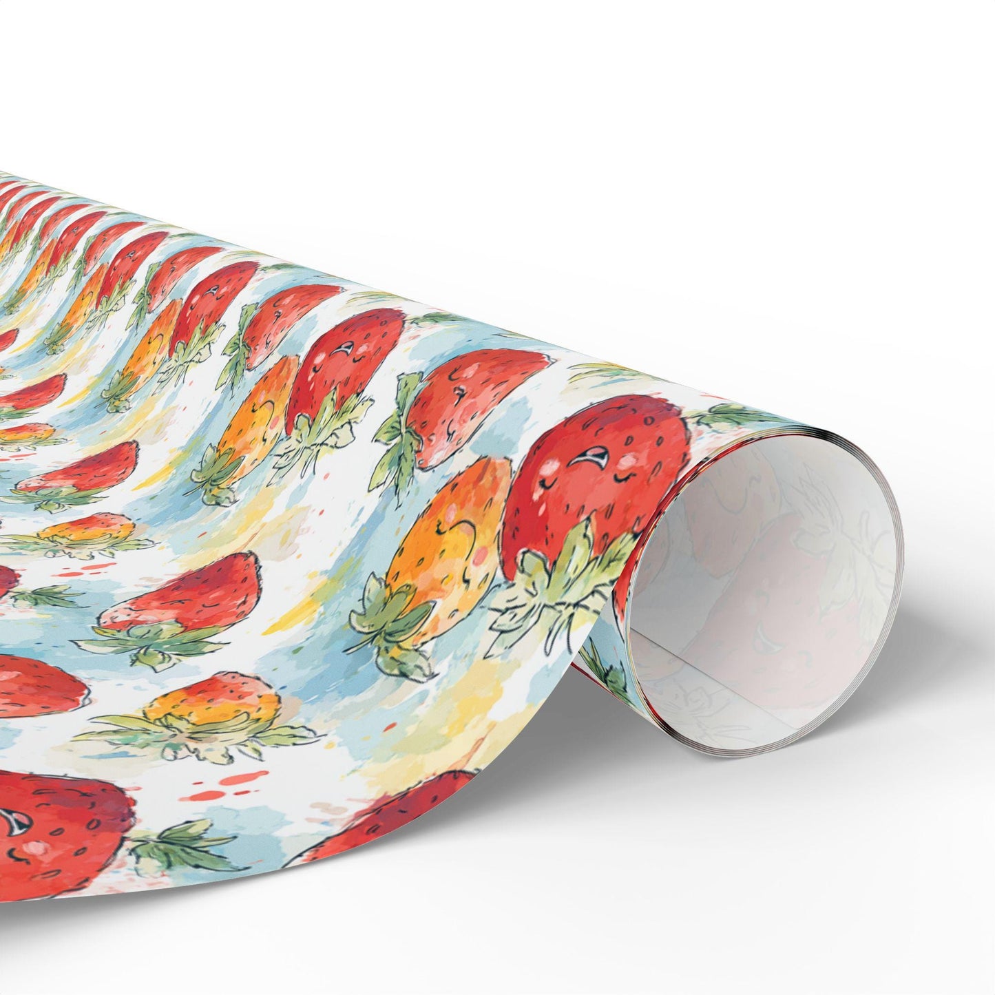 Cute Strawberry Gift Wrap for Kids' Birthday Presents | Fruit Themed Wrapping Paper for Girls | Fun Summer Party Decor