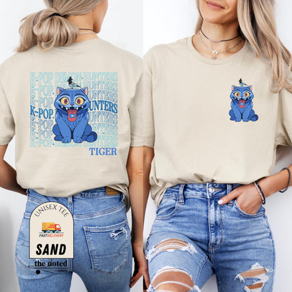 Kpop Demon Hunters Tiger Shirt, Kpop Movie Fan Gift Derpy the Tiger And Bird Demon Hunter Tiger Shirt, Hunters Tiger Fan, Animal Shirt