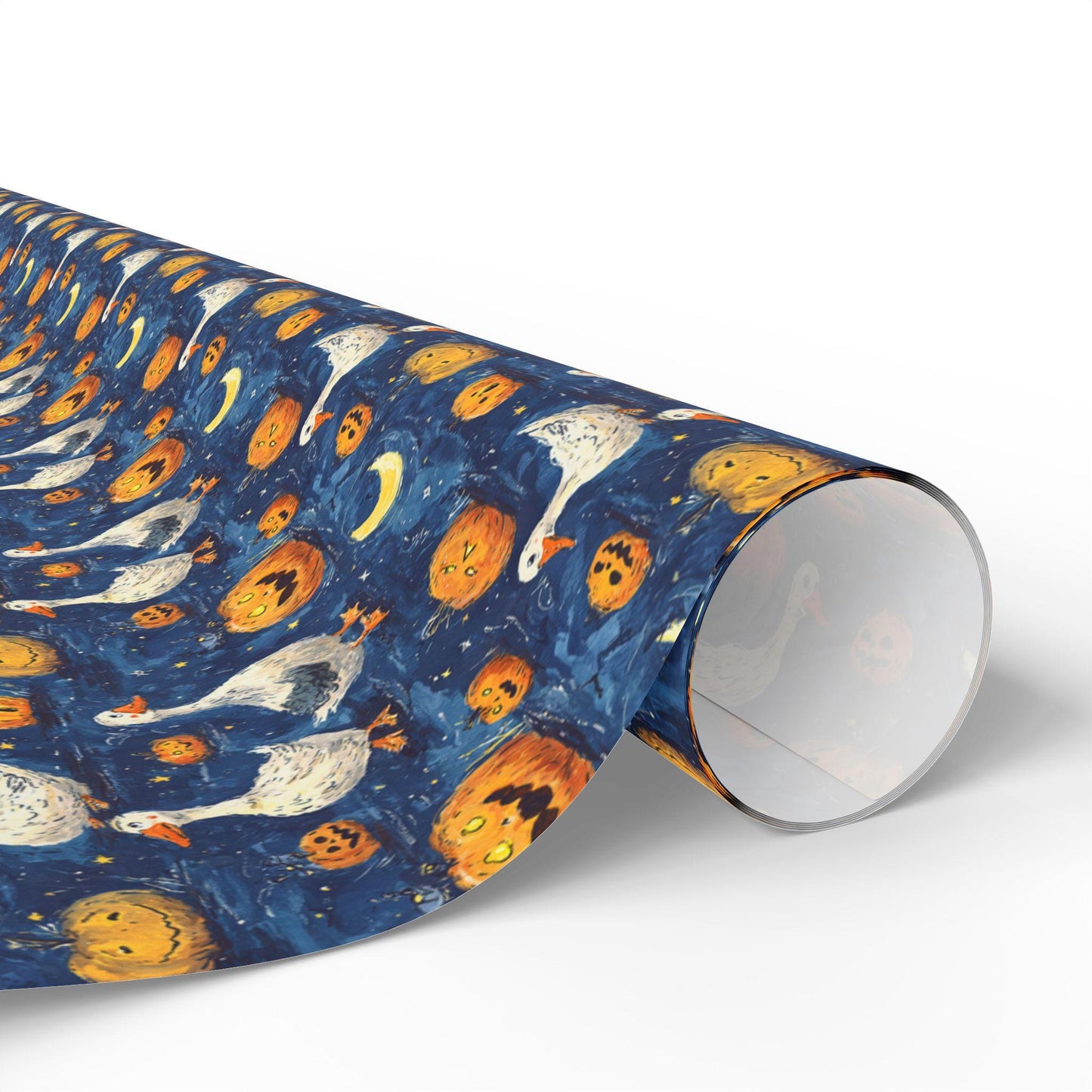 Vintage Goose Halloween Wrapping Paper for Cozy Fall Gifting | Rustic Farmhouse Gift Wrap for Autumn Celebrations