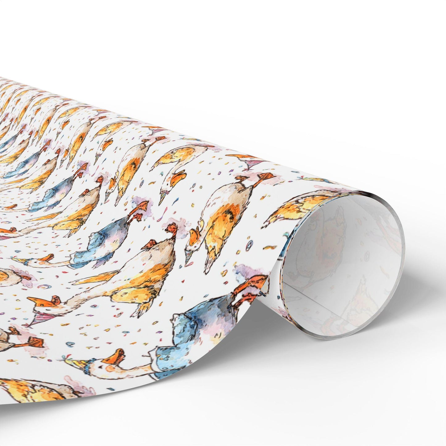 Goose Birthday Wrapping Paper for Kids Gifts | Whimsical Funny Goose Farm Animal Gift Wrap for Boys, Girls and Animal Lovers
