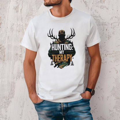 Hunting Therapy Shirt: Men's Outdoor Graphic Tee - Bella Canvas 3001