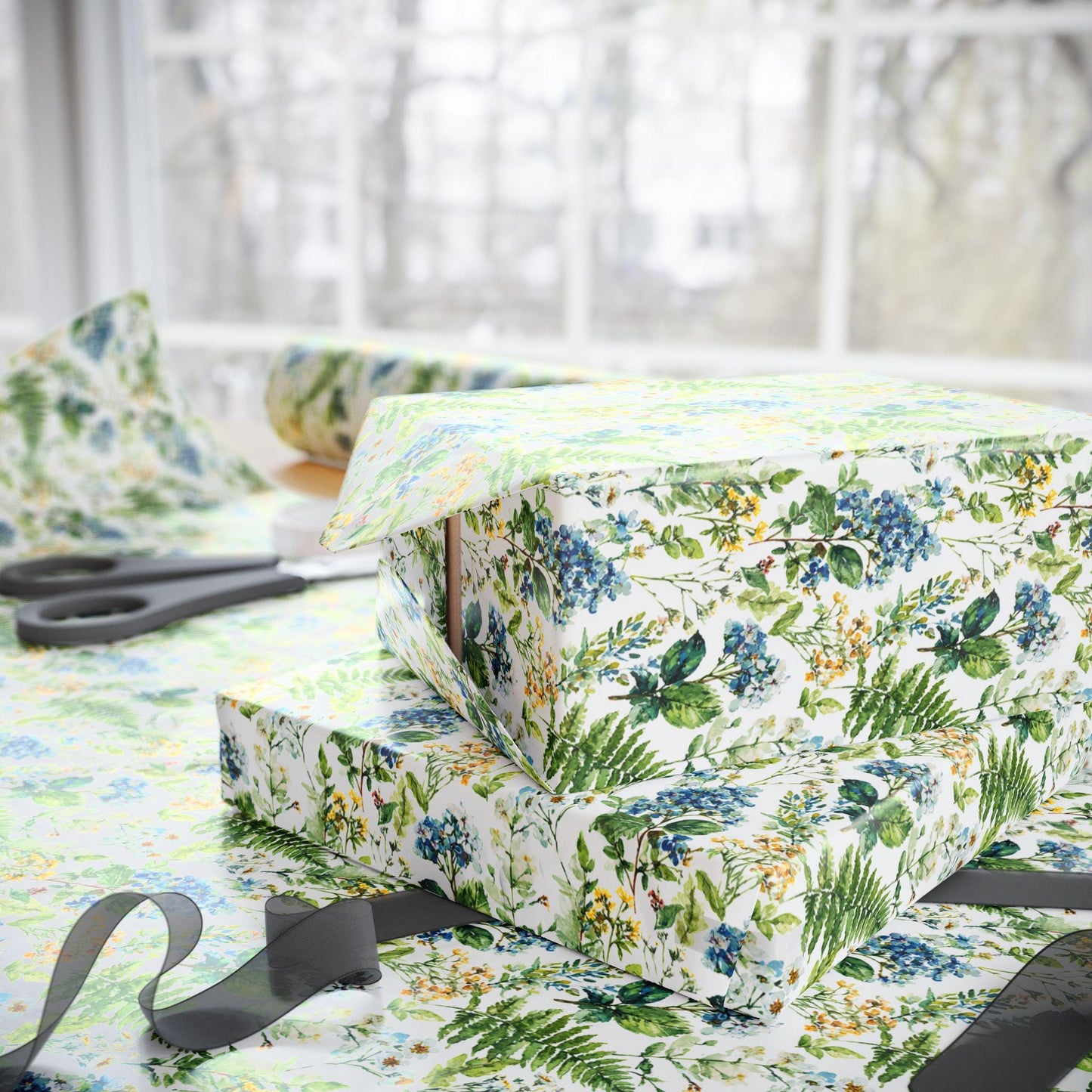 Bohemian Wildflower Wrapping Paper for Spring Birthdays | Floral Wrap for Friends, Moms, or Nature Inspired Events