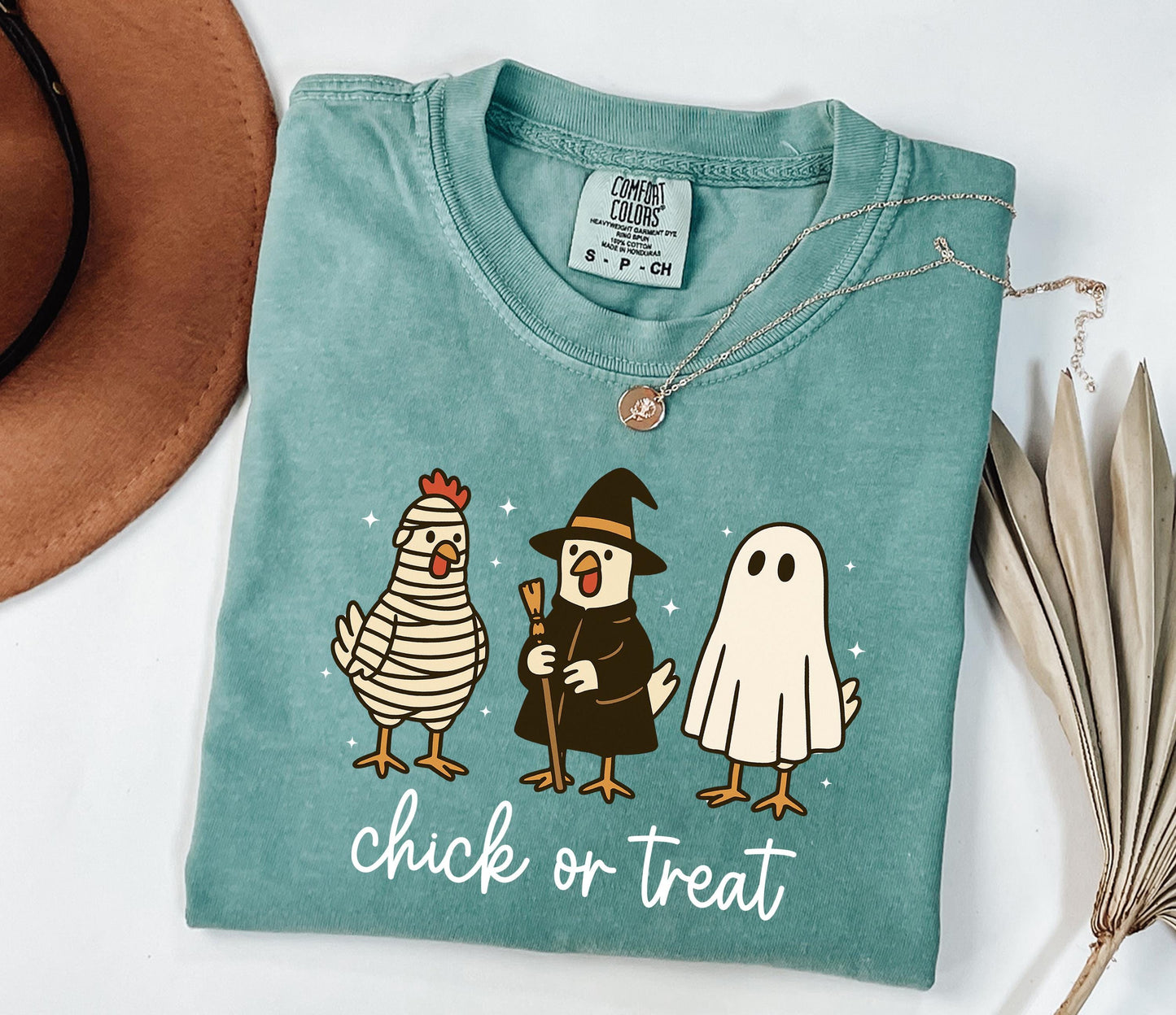 Comfort Colors® Chick Or Treat Shirt,Halloween Shirt, Funny Halloween Tshirt, Cute Halloween, Fall Chicken Shirt Trick Or Treat