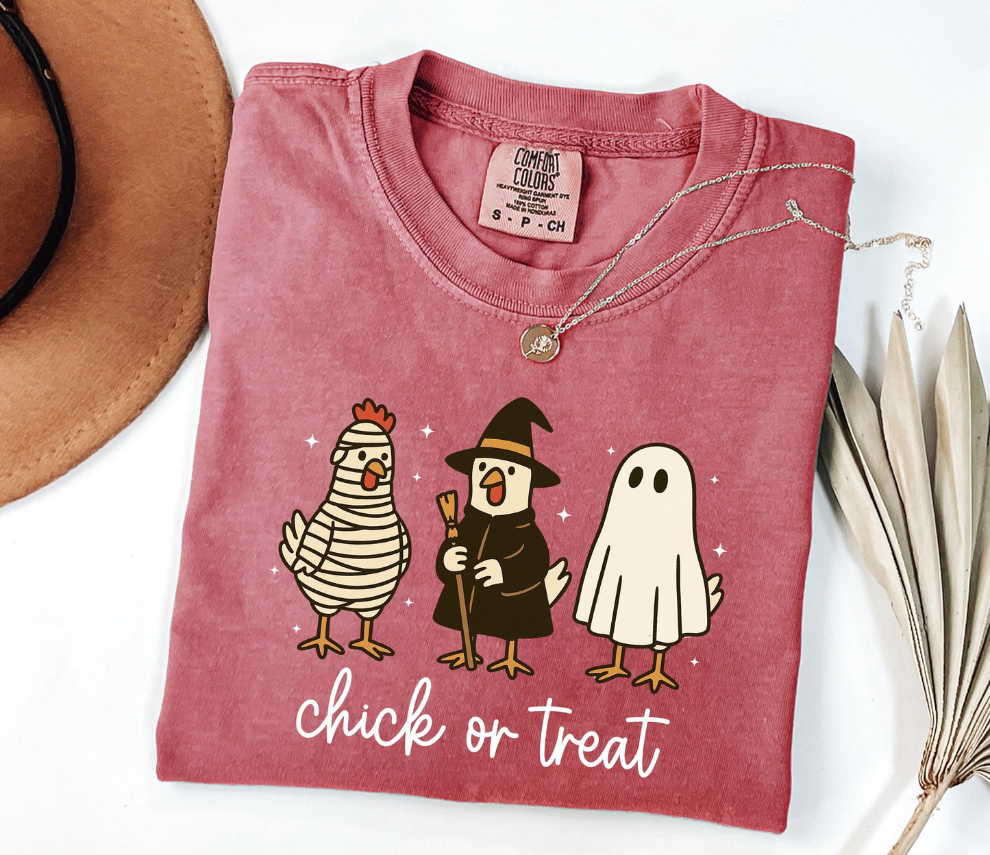 Comfort Colors® Chick Or Treat Shirt,Halloween Shirt, Funny Halloween Tshirt, Cute Halloween, Fall Chicken Shirt Trick Or Treat