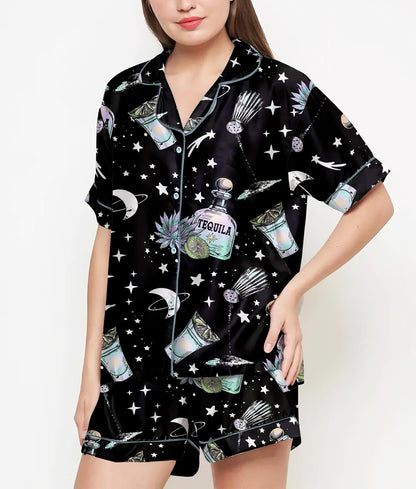 Witch Shirt, Witch Gift, Halloween Party Pajama Satin Set, Tequila Shirt, Spooky Season, Gift For Halloween, Witch Halloween Gift, Aesthetic