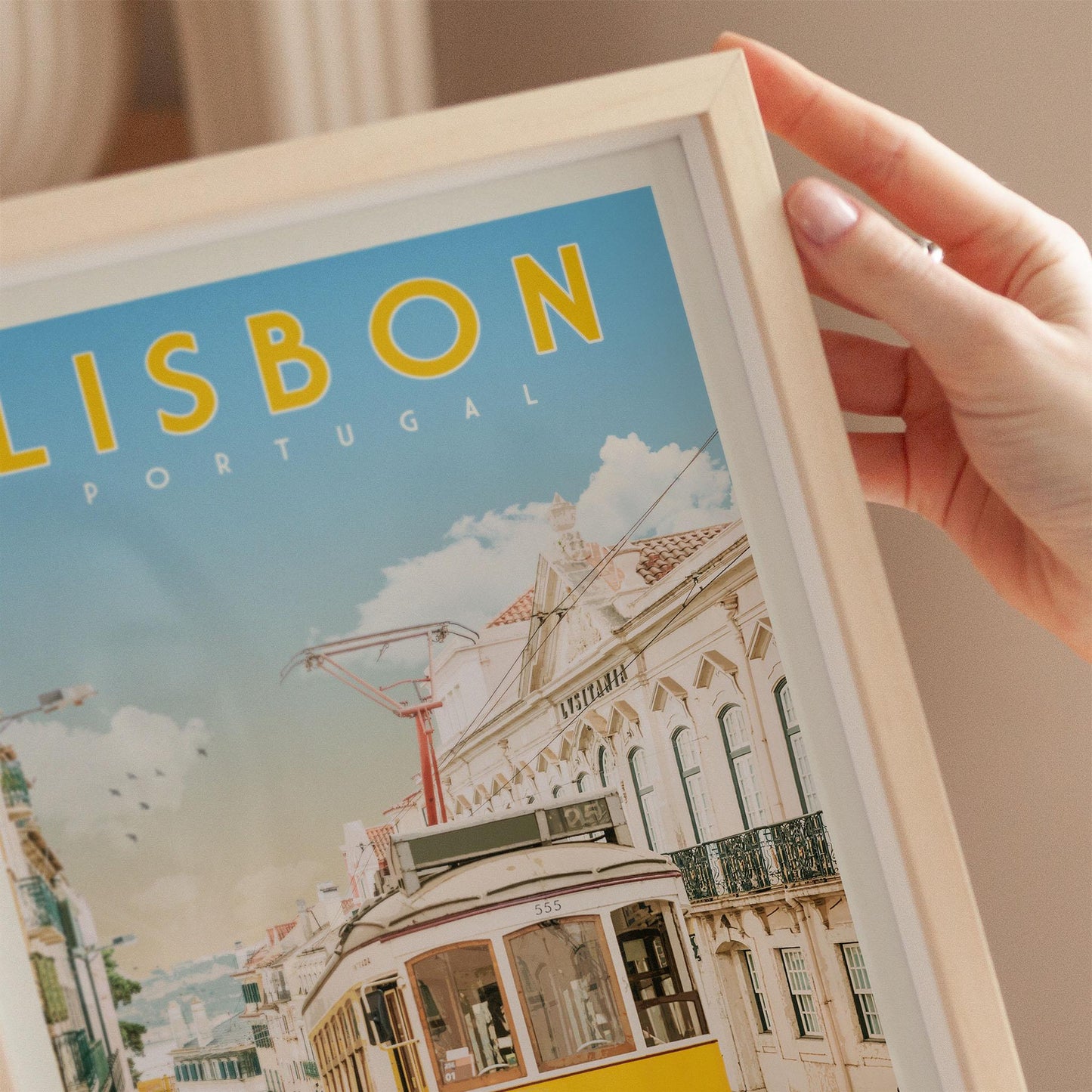 Lisbon Wall Art, Large Wall Art Portugal, Portugal Gift, Lisbon Portugal Art, Lisbon Decor, Indie Room Decor, Living Room Wall Art