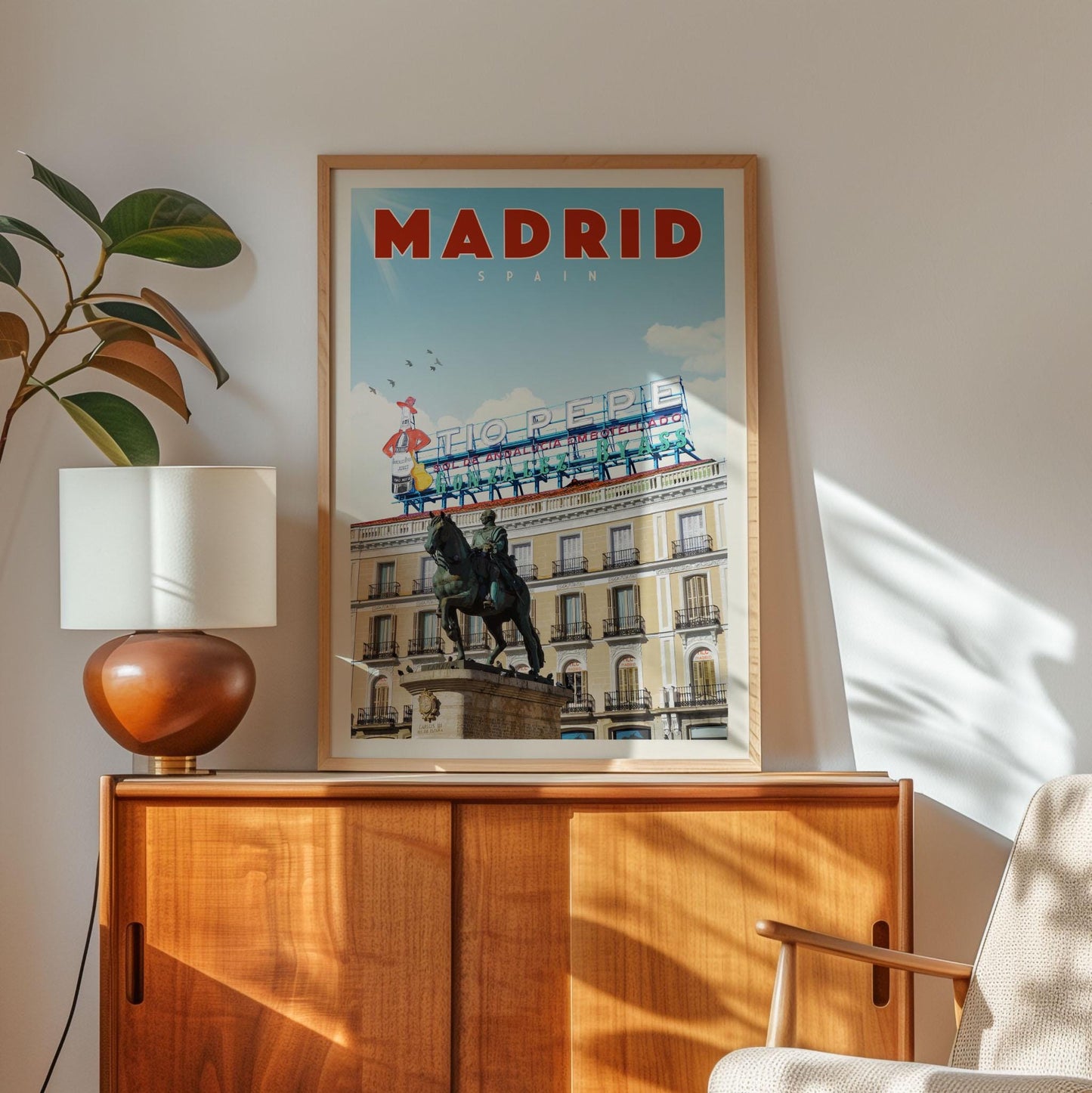 Madrid Poster, Spain Art Prints, Madrid Wall Art, Madrid Print, Puerta Del Sol Print, Spanish Art, Madrid Travel Poster, Vintage Spain
