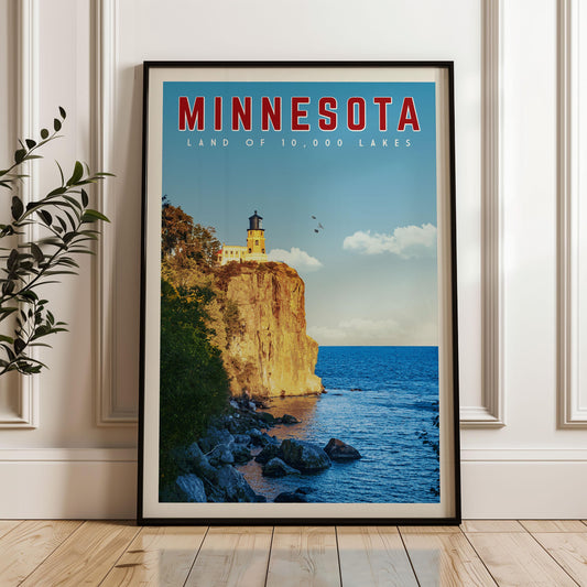 Minnesota Poster, Minnesota Framed Print, Minnesota Wall Art, Minnesota Decor, Minnesota Gift, Minneapolis Travel Poster, Minnesota Map