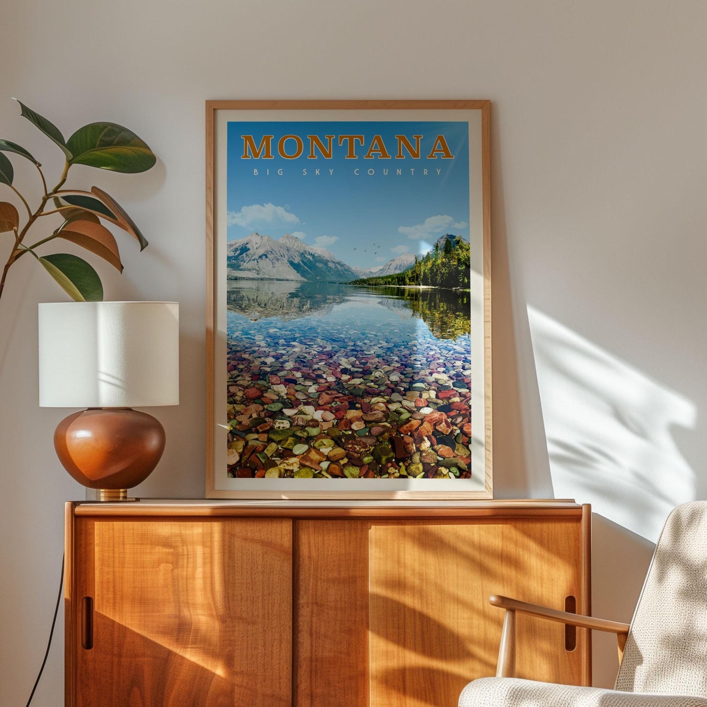 Montana Art, Montana Travel Poster, Montana Print, Big Sky Montana Gifts, Montana Wall Art Home Decor