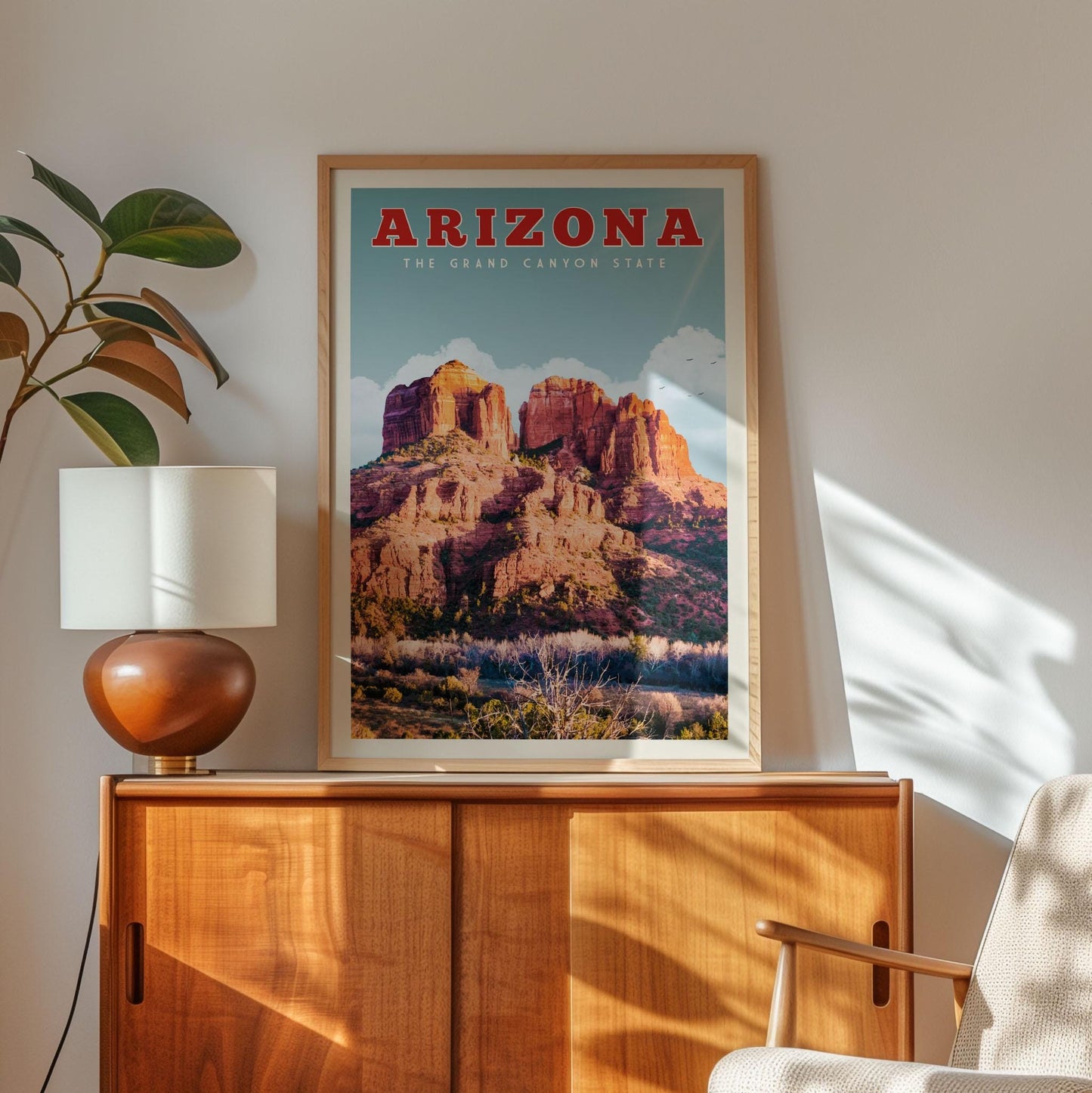 Arizona Print, Arizona Travel Poster, Arizona Wall Art, Arizona Gift, Southwest Decor Print, Arizona State Map, Grand Canyon