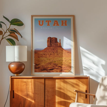 Utah Art, Utah Travel Poster, Utah Gift, Utah State Print, Provo Utah, Utah Map, Utah Wall Art, Salt Lake City, Utah Souvenir