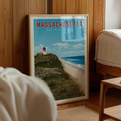 Massachusetts Travel Poster, Massachusetts Art Print, Massachusetts Gift, Boston Wall Art, Massachusetts Home Decor, Massachusetts Canvas