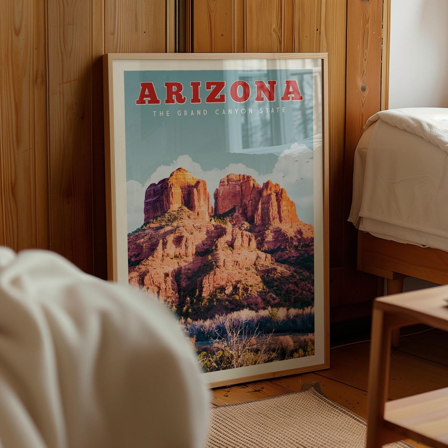 Arizona Print, Arizona Travel Poster, Arizona Wall Art, Arizona Gift, Southwest Decor Print, Arizona State Map, Grand Canyon