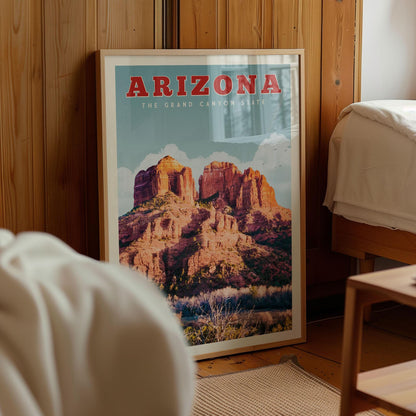 Arizona Print, Arizona Travel Poster, Arizona Wall Art, Arizona Gift, Southwest Decor Print, Arizona State Map, Grand Canyon