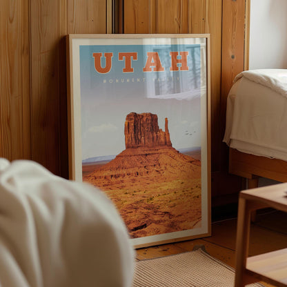 Utah Art, Utah Travel Poster, Utah Gift, Utah State Print, Provo Utah, Utah Map, Utah Wall Art, Salt Lake City, Utah Souvenir