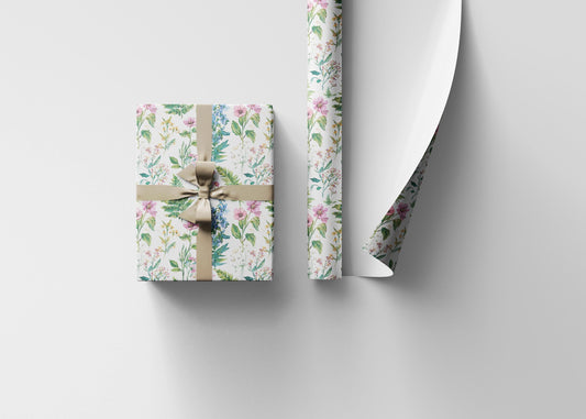 Wildflower Wrapping Paper for Eco Friendly Gifts | Floral Recyclable Gift Wrap for Nature Lovers & Earth Day Gifting