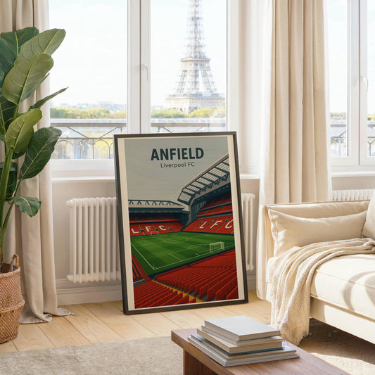 Liverpool FC Anfield Poster Wall Art, Football Premier League Print, Home Décor Gift for Wedding & Birthday, Liverpool Stadium Poster