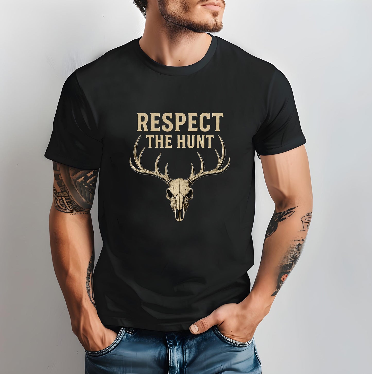 Respect the Hunt Fear the Hunter Shirt Premium Mens Hunting Tee Elk Deer Hunting Shirt Outdoor Hunter Gift for Him