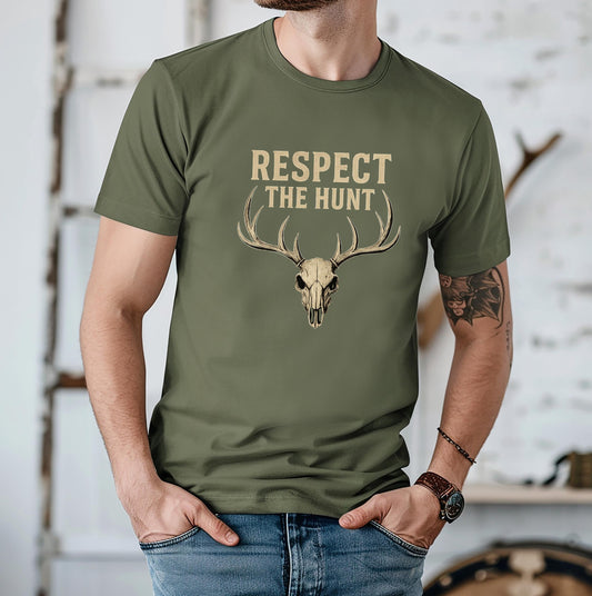 Respect the Hunt Fear the Hunter Shirt Premium Mens Hunting Tee Elk Deer Hunting Shirt Outdoor Hunter Gift for Him