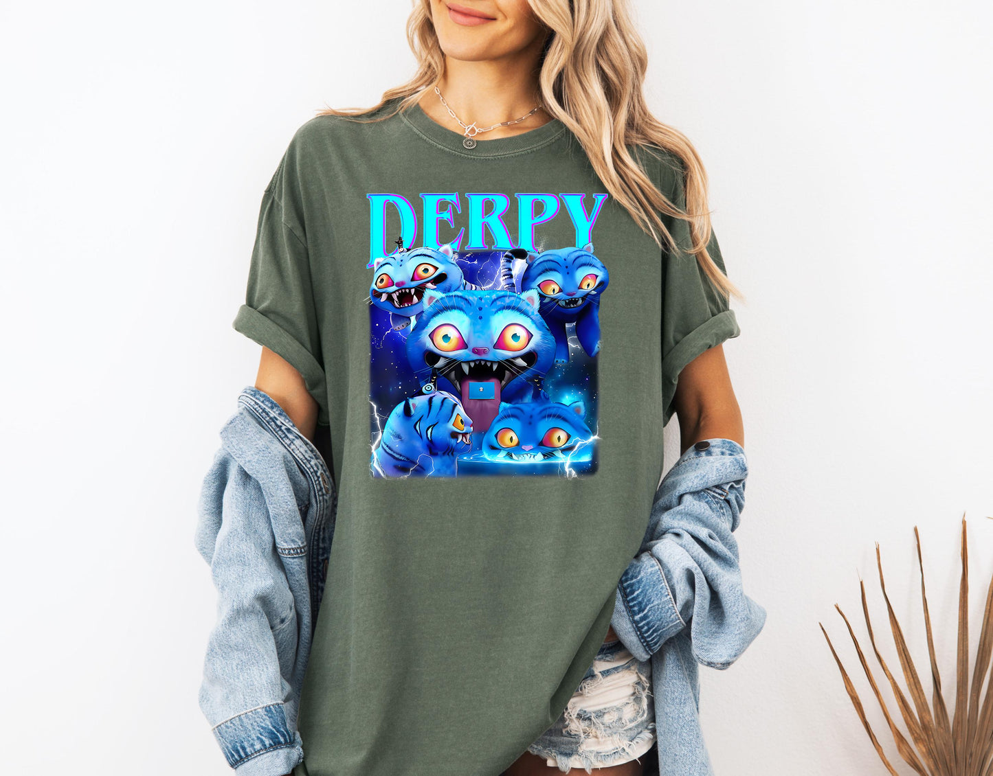 Demon Hunter Tiger Shirt, Merch Kpop Shirt, Hunters Tiger fan, Derpy the Tiger And Bird Demon Hunter Tiger Tee, Kpop Demon Hunters Shirt