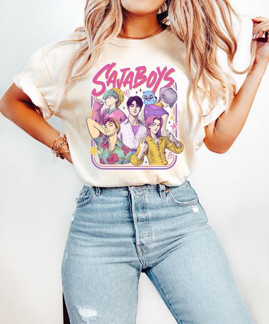 Saja Boys Boy Band Shirt, Kpop Demon Hunters Movie Shirt, Bootleg Retro Movie Shirt, Demon Hunters Merch Shirt, Kpop Saja Boys Shirt
