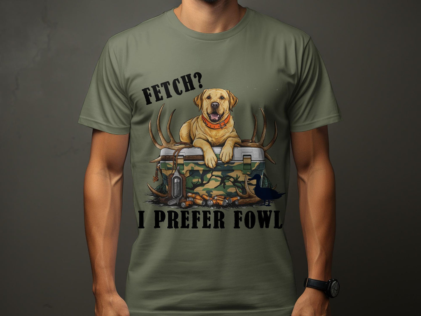 Funny Hunting Lab T-Shirt: Yellow Labrador Retriever Duck Dog Tee