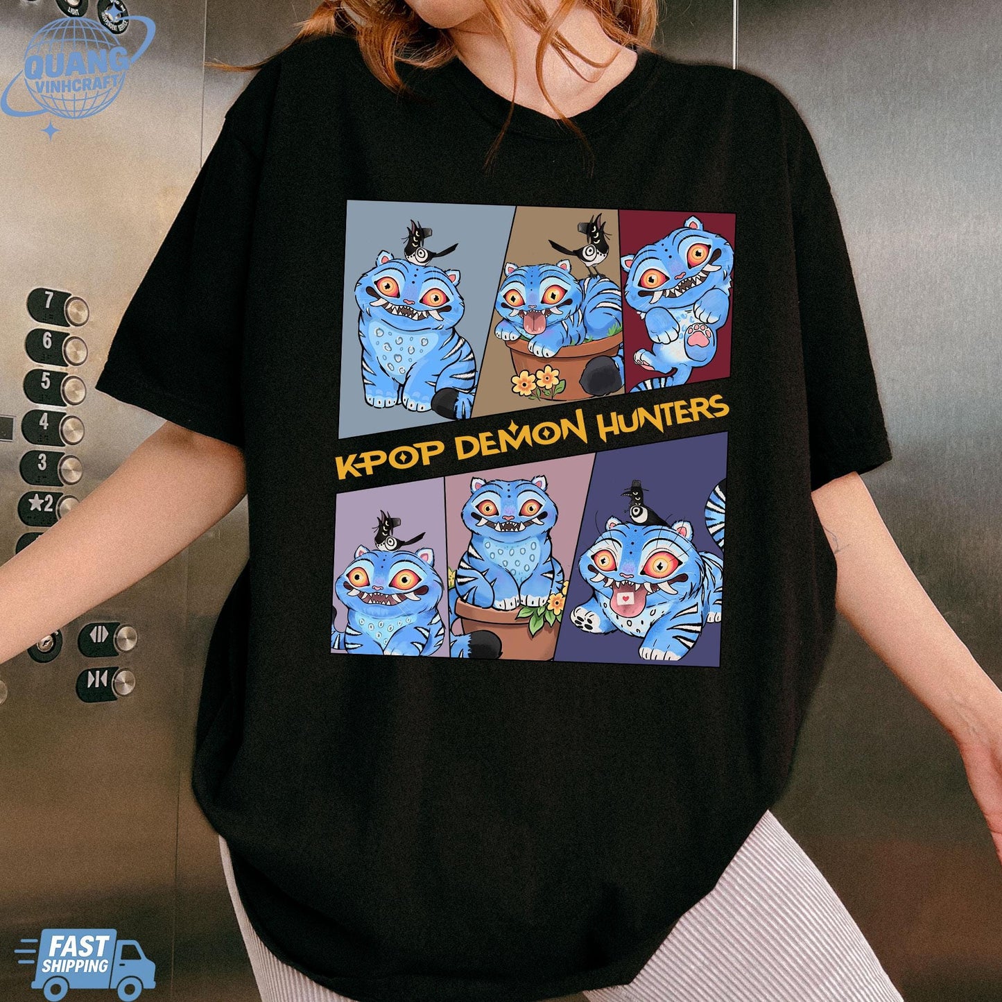 Kpop Demon Hunters Tiger Shirt, Derpy the Tiger And Bird Demon Hunter Tiger Shirt, Hunters Tiger Fan, Animal Shirt, Kpop Movie Fan Gift