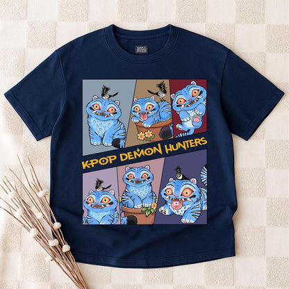 Kpop Demon Hunters Tiger Shirt, Derpy the Tiger And Bird Demon Hunter Tiger Shirt, Hunters Tiger Fan, Animal Shirt, Kpop Movie Fan Gift