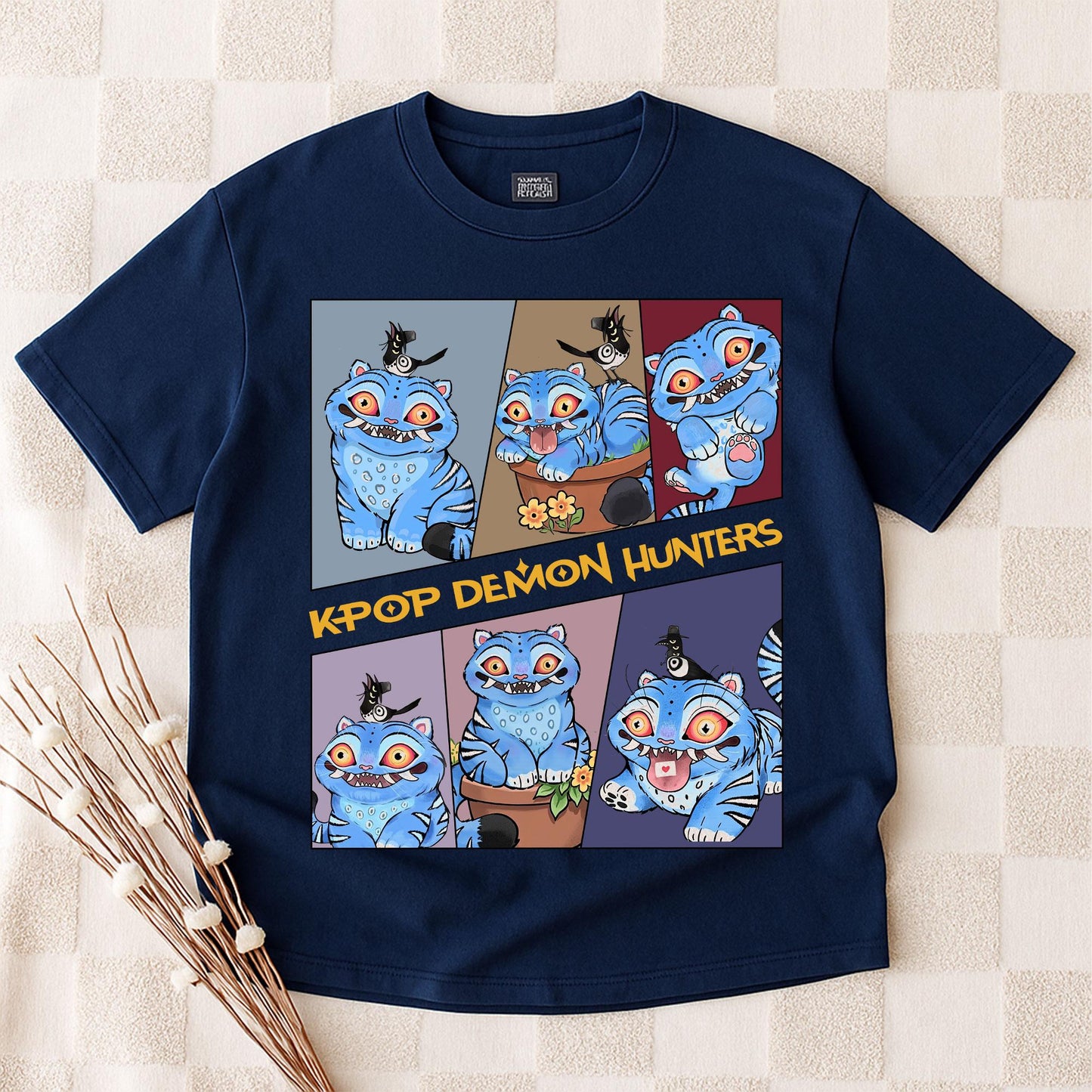 Kpop Demon Hunters Tiger Shirt, Derpy the Tiger And Bird Demon Hunter Tiger Shirt, Hunters Tiger Fan, Animal Shirt, Kpop Movie Fan Gift