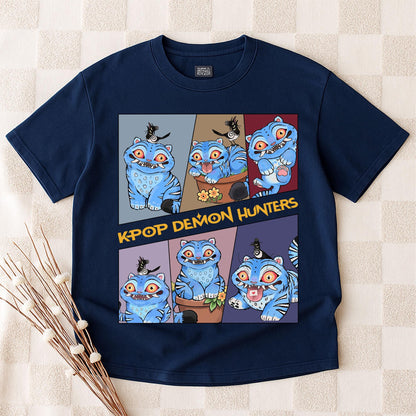 Kpop Demon Hunters Tiger Shirt, Derpy the Tiger And Bird Demon Hunter Tiger Shirt, Hunters Tiger Fan, Animal Shirt, Kpop Movie Fan Gift