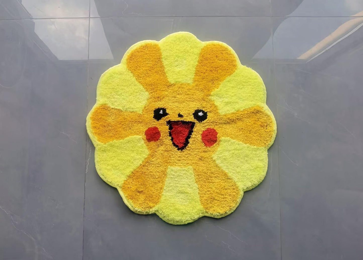 Pikachu Rug Custom Anime Game Design Knitting Handmade Non-slip Area Rugs Home Decor