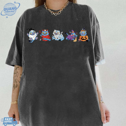 Kpop Demon Hunters Tiger Halloween Shirt, Merch Kpop Shirt, Hunters Tiger fan, Derpy Tiger And Bird Demon Hunter Tiger Tee,Cute Horror Tiger