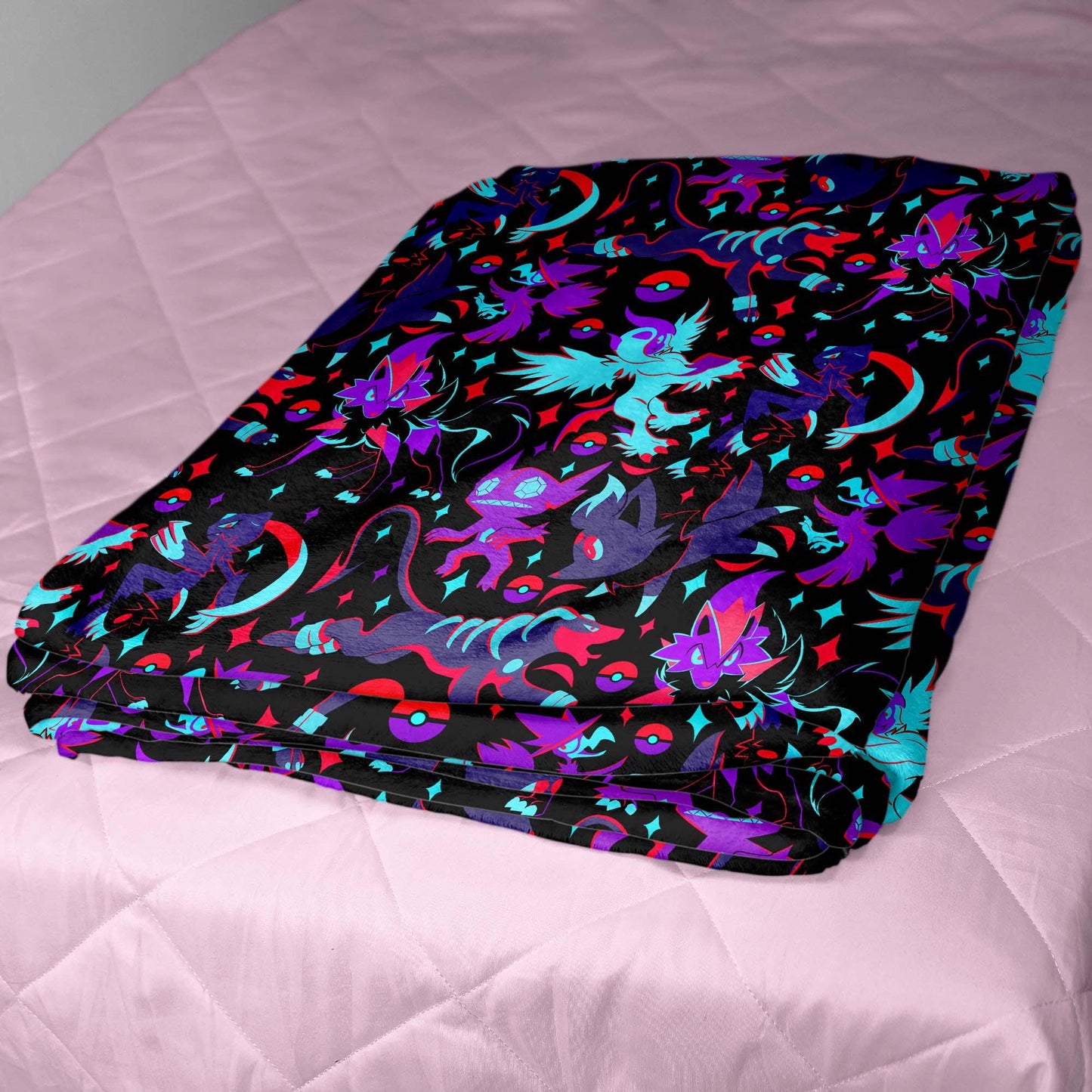 Absol Sableye Fleece Blanket, Dark Fantasy Fleece Throw, Soft Cozy Cotton Blanket, Home Decor Blanket, Absol Blanket Gifts