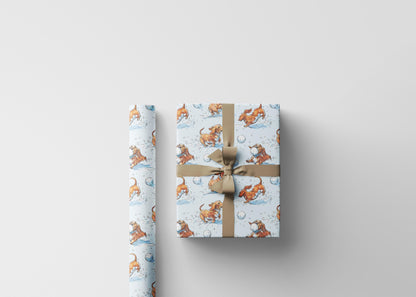 Cute Winter Dachshund wrapping paper for Dog Lovers | Weiner Dog gift wrap for Doxie Mama, Dachshund Mom or Sausage Dog Fan
