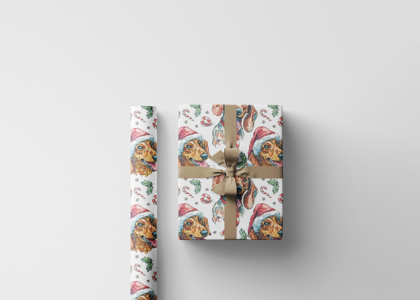 Christmas Dachshund wrapping paper for Dog Lovers | Weiner Dog gift wrap for Doxie Mama, Dachshund Mom or Sausage Dog Fan