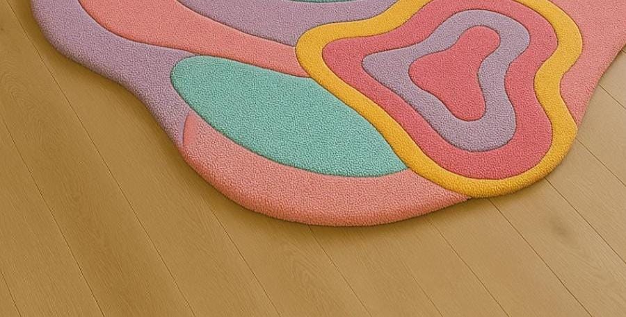 Hand-Tufted New Zealand Wool Rug: Color Pool Design