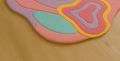 Hand-Tufted New Zealand Wool Rug: Color Pool Design