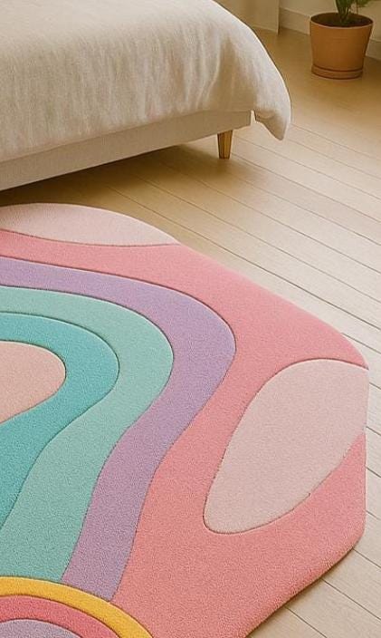 Hand-Tufted New Zealand Wool Rug: Color Pool Design