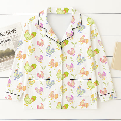 Cute Rooster Pajamas Set, Farmhouse Sleepwear, Colorful Chicken Homewear, Animal  Lover Gift, Chicken Farm Pajamas, Halloween Gift