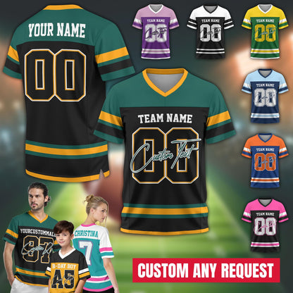 Personalized Name Number Logo Football Jersey Custom Jersey Colors Team Uniform Shirt For Adult Kid, Football Fan Tee Concert outfit