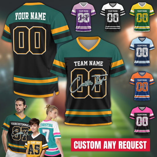 Personalized Name Number Logo Football Jersey Custom Jersey Colors Team Uniform Shirt For Adult Kid, Football Fan Tee Concert outfit