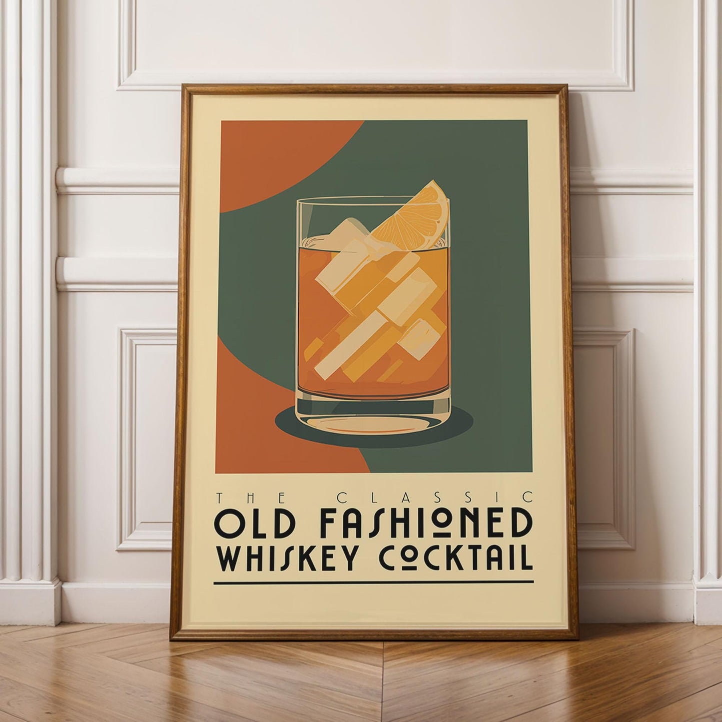 Old Fashioned Cocktail Print, Old Fashioned Cocktail Poster, Bar Wall Art, Bar Cart Art Prints, Retro Print, Bar Accessories, Whiskey Gift