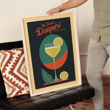 Daiquiri Cocktail Poster, Daiquiri Cocktail Print,  | Bar Cart Prints | Kitchen Wall Art for Mid Century Modern Home Bar
