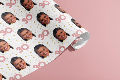Customised Birthday Gift Wrap, Wrapping Paper, Your Photo, Your Name, Personalised, Wedding, Party Hat, Paper, Your Age, Eco, Recyclable