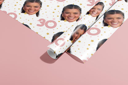Customised Birthday Gift Wrap, Wrapping Paper, Your Photo, Your Name, Personalised, Wedding, Party Hat, Paper, Your Age, Eco, Recyclable
