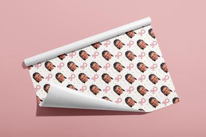 Customised Birthday Gift Wrap, Wrapping Paper, Your Photo, Your Name, Personalised, Wedding, Party Hat, Paper, Your Age, Eco, Recyclable